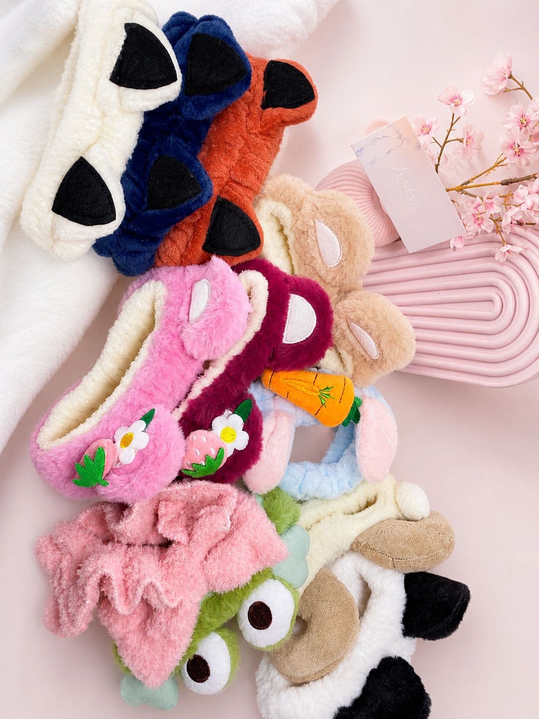 Hairband Makeup Bunny Bear Strawberry Soft Plush